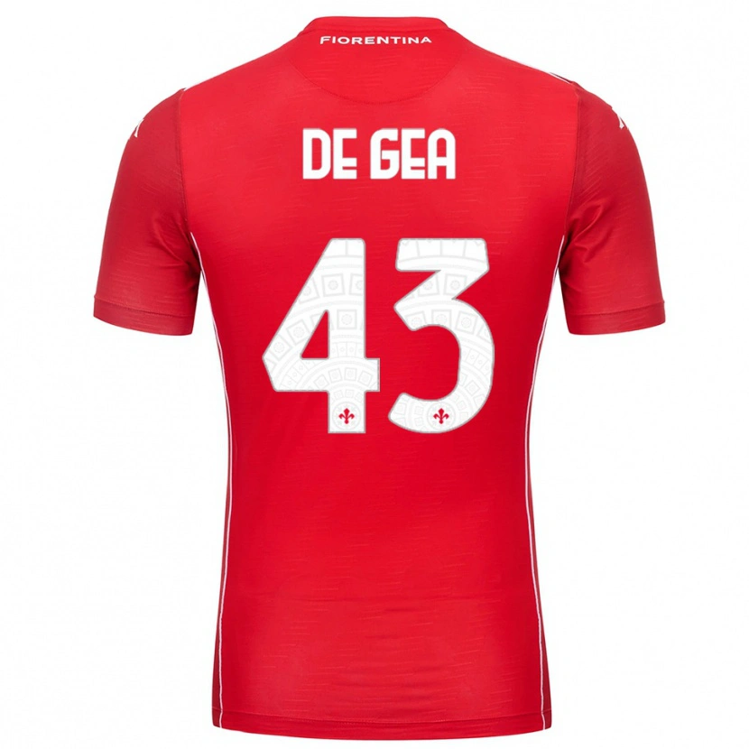 Danxen Mænd David de Gea #43 Rød Hvid Målmandstrøje 2025/26 Trøje T-shirt