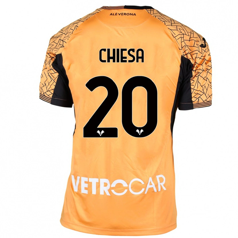 Danxen Mænd Mattia Chiesa #20 Orange Sort Hvid Målmandstrøje 2025/26 Trøje T-shirt