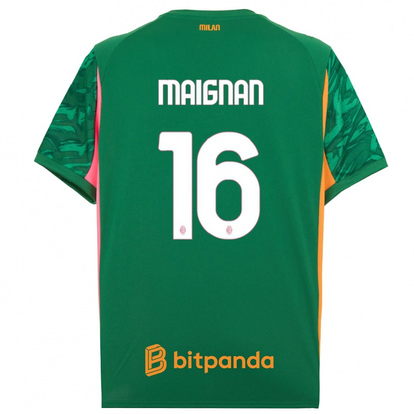Danxen Mænd Mike Maignan #16 Grøn Orange Pink Målmandstrøje 2025/26 Trøje T-shirt