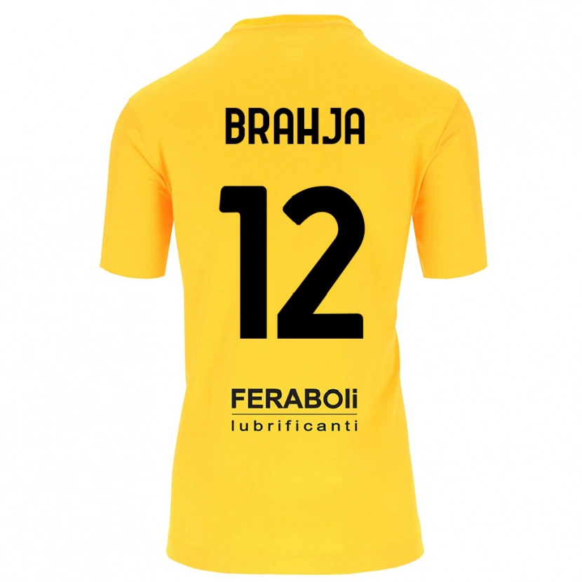Danxen Mænd Thomas Brahja #12 Gul Sort Målmandstrøje 2025/26 Trøje T-shirt