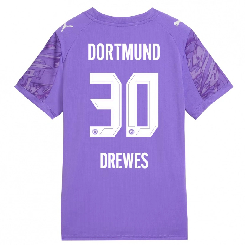 Danxen Mænd Patrick Drewes #30 Lilla Hvid Målmandstrøje 2025/26 Trøje T-shirt