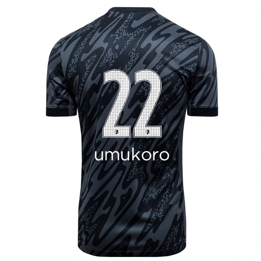 Danxen Mænd Jayden Umukoro #22 Sort Hvid Målmandstrøje 2025/26 Trøje T-shirt