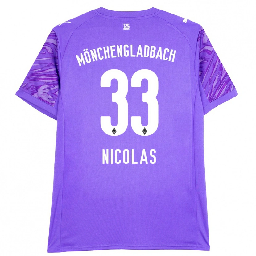 Danxen Mænd Moritz Nicolas #33 Lilla Hvid Målmandstrøje 2025/26 Trøje T-shirt