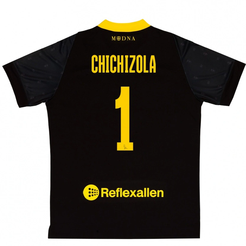 Danxen Mænd Leandro Chichizola #1 Sort Gul Målmandstrøje 2025/26 Trøje T-shirt
