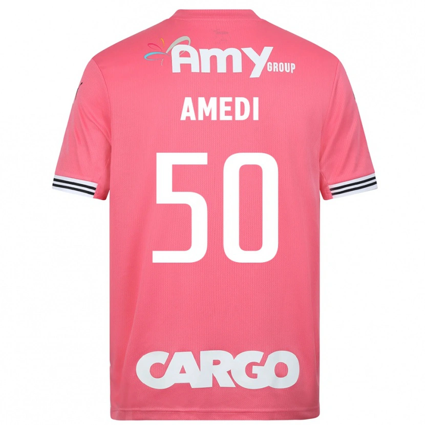 Danxen Mænd Roie Amedi #50 Pink Hvid Målmandstrøje 2025/26 Trøje T-shirt