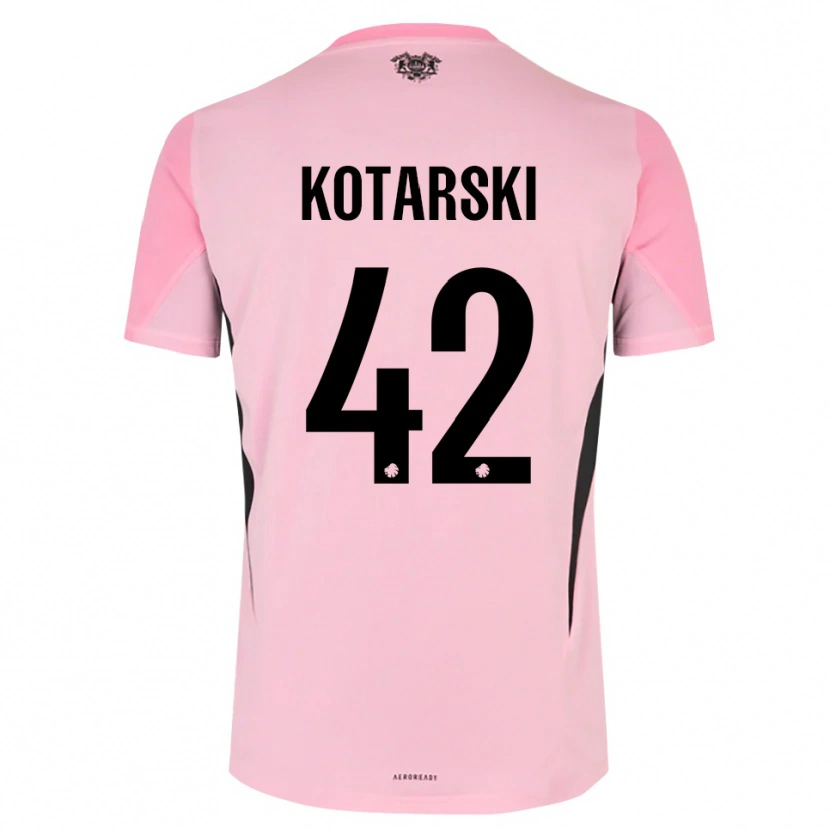 Danxen Mænd Dominik Kotarski #42 Pink Sort Målmandstrøje 2025/26 Trøje T-shirt