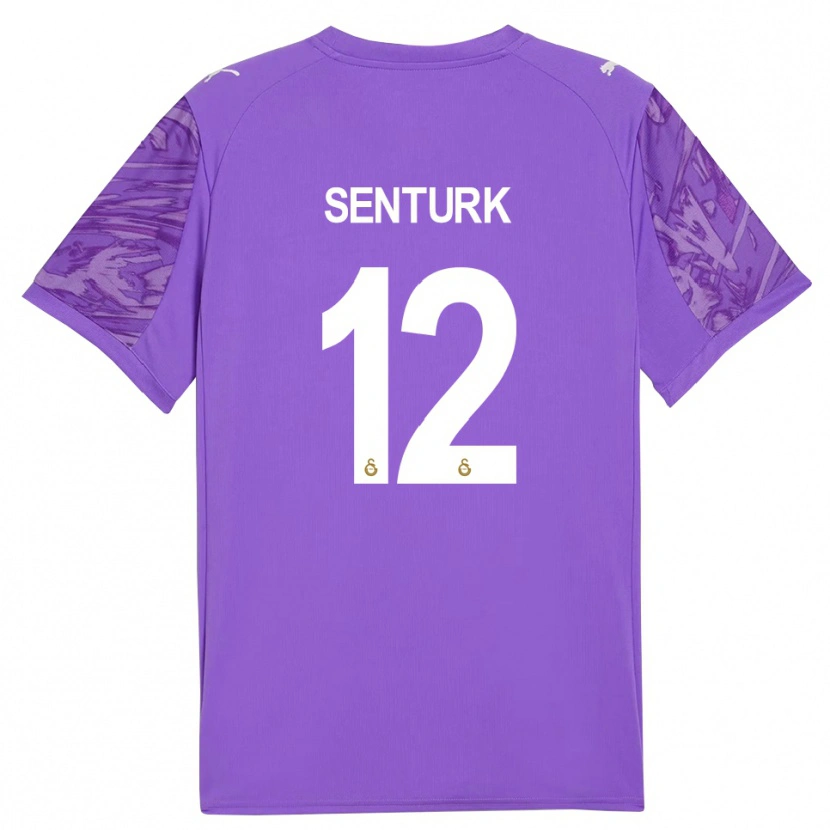 Danxen Mænd Haktan Şentürk #12 Lilla Hvid Målmandstrøje 2025/26 Trøje T-shirt