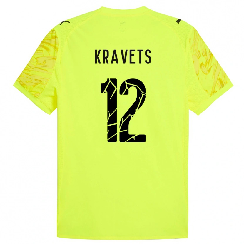 Danxen Mænd Vladyslav Kravets #12 Grøn Gul Målmandstrøje 2025/26 Trøje T-shirt