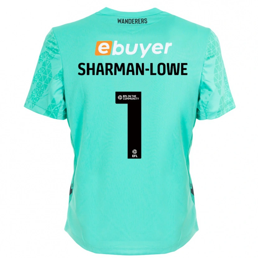 Danxen Kvinder Teddy Sharman-Lowe #1 Aqua Sort Målmandstrøje 2025/26 Trøje T-shirt