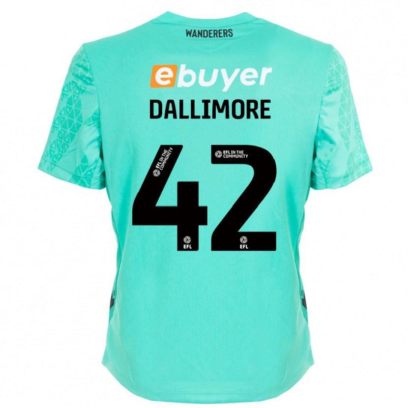 Danxen Kvinder Jack Dallimore #42 Aqua Sort Målmandstrøje 2025/26 Trøje T-shirt