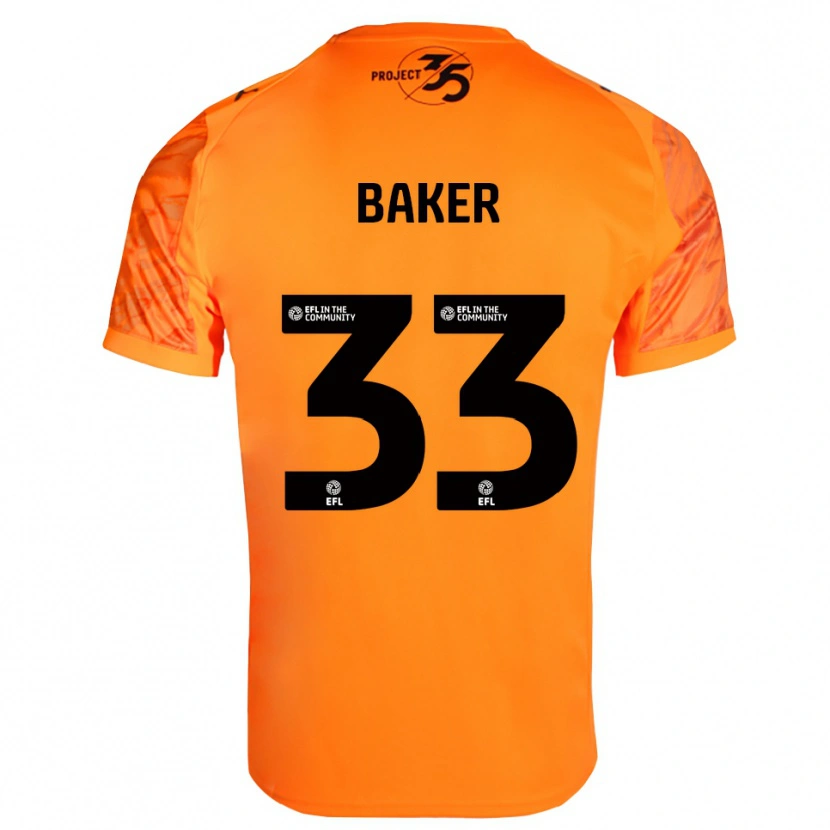 Danxen Kvinder Zak Baker #33 Appelsin Sort Målmandstrøje 2025/26 Trøje T-shirt