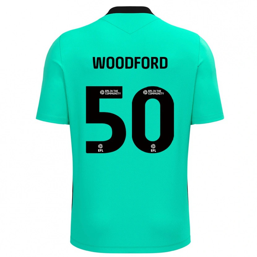 Danxen Kvinder Max Woodford #50 Turkis Målmandstrøje 2025/26 Trøje T-shirt