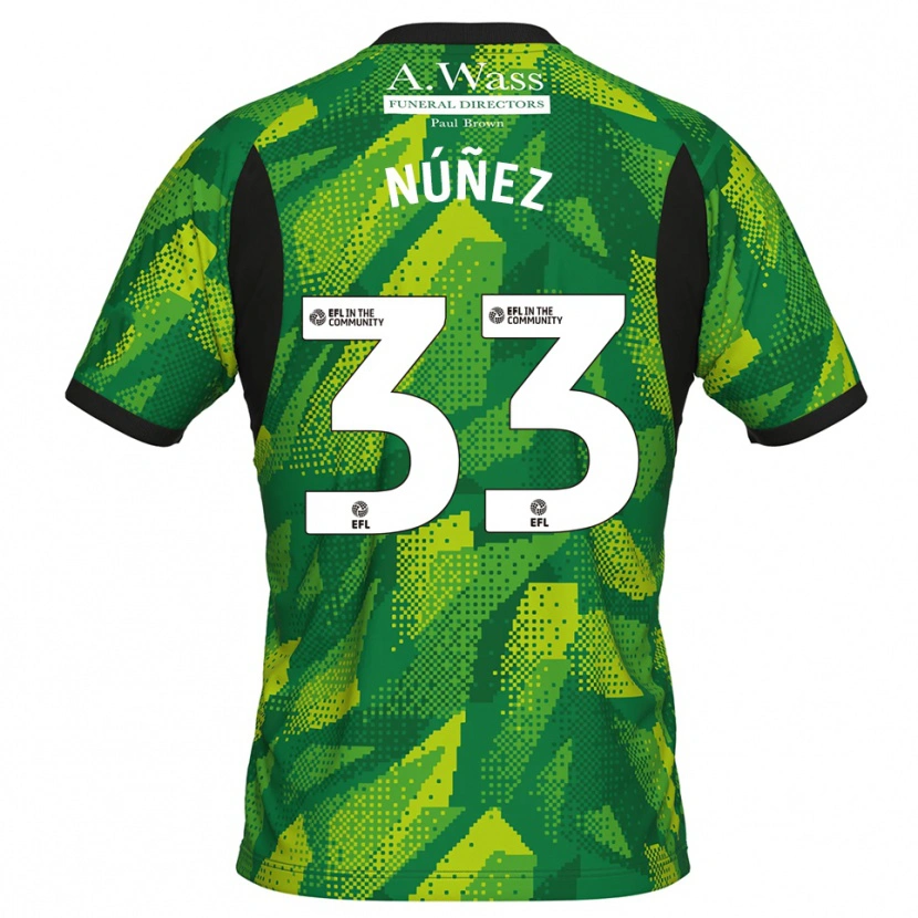 Danxen Kvinder Anthony Núñez #33 Grøn Sort Målmandstrøje 2025/26 Trøje T-shirt