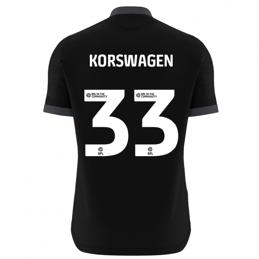 Danxen Kvinder Mattijis Korswagen #33 Sort Hvid Målmandstrøje 2025/26 Trøje T-shirt