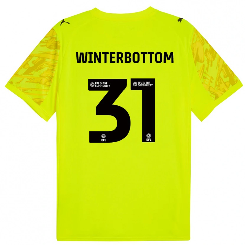 Danxen Kvinder Ben Winterbottom #31 Gul Sort Målmandstrøje 2025/26 Trøje T-shirt