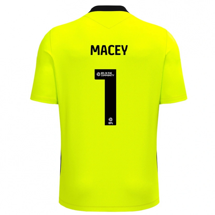 Danxen Kvinder Matt Macey #1 Gul Sort Målmandstrøje 2025/26 Trøje T-shirt
