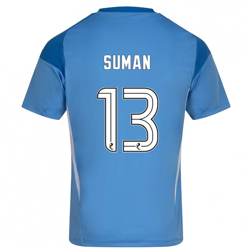 Danxen Kvinder Nick Suman #13 Blå Hvid Målmandstrøje 2025/26 Trøje T-shirt