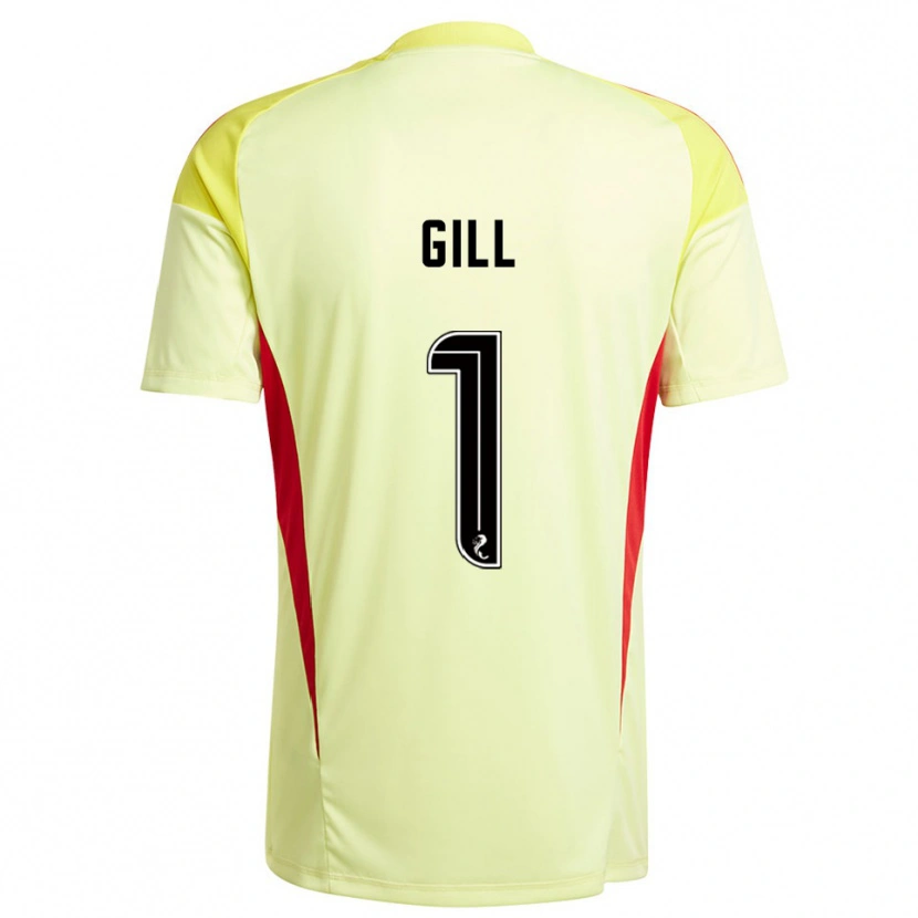 Danxen Kvinder Marcus Gill #1 Gul Rød Målmandstrøje 2025/26 Trøje T-shirt
