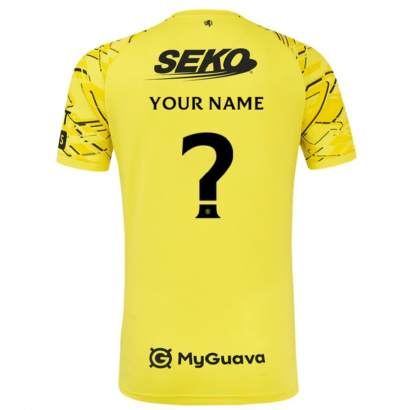 Danxen Kvinder Rangers FC Gul Sort Målmandstrøje 2025/26 Trøje T-shirt