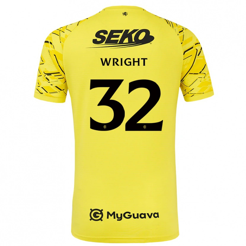 Danxen Kvinder Kieran Wright #32 Gul Sort Målmandstrøje 2025/26 Trøje T-shirt