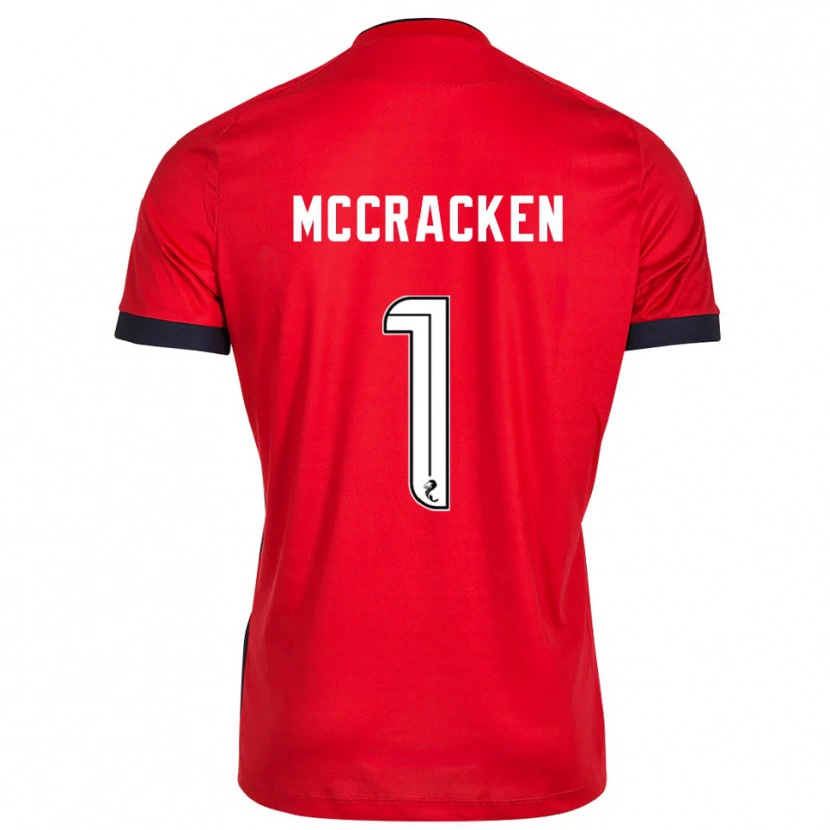 Danxen Kvinder Jon McCracken #1 Rød Hvid Målmandstrøje 2025/26 Trøje T-shirt