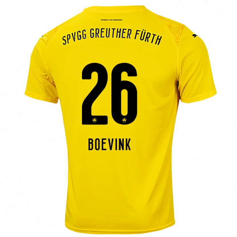 Danxen Kvinder Pelle Boevink #26 Gul Sort Målmandstrøje 2025/26 Trøje T-shirt