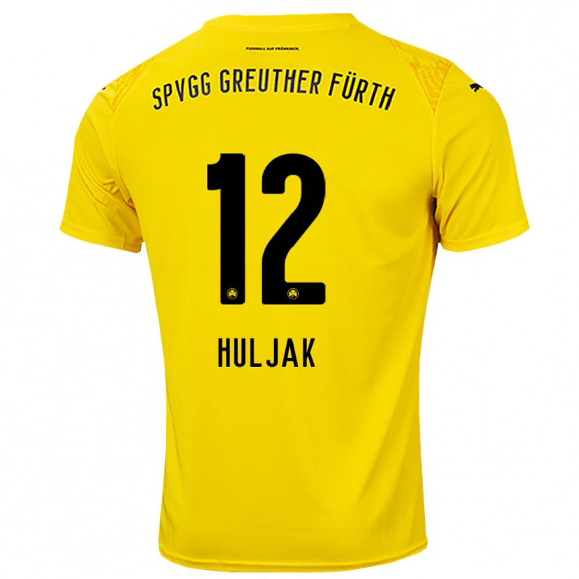 Danxen Kvinder Dominik Huljak #12 Gul Sort Målmandstrøje 2025/26 Trøje T-shirt