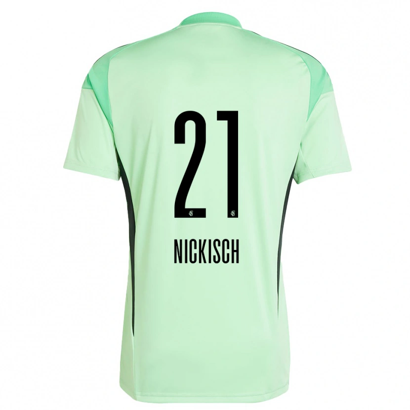 Danxen Kvinder Jonas Nickisch #21 Lysegrøn Sort Målmandstrøje 2025/26 Trøje T-shirt