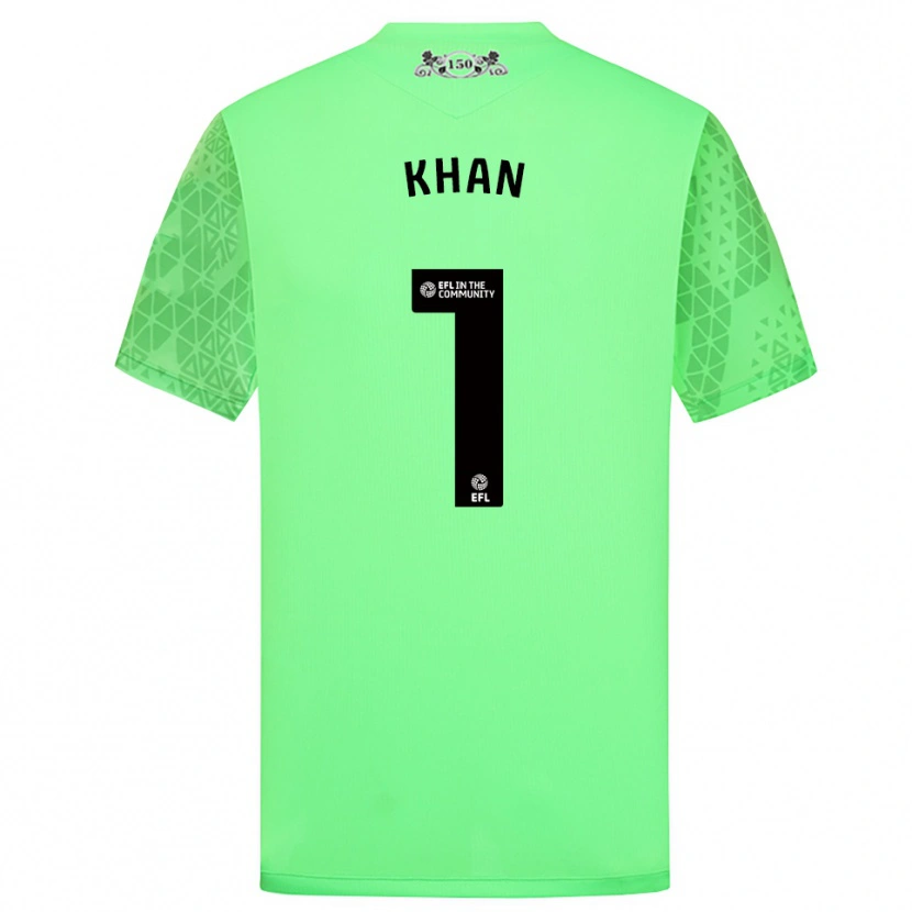 Danxen Kvinder Adam Khan #1 Fluorescerende Grøn Målmandstrøje 2025/26 Trøje T-shirt