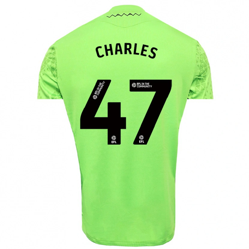 Danxen Kvinder Pierce Charles #47 Lime Sort Målmandstrøje 2025/26 Trøje T-shirt