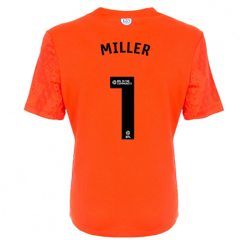 Danxen Kvinder Anna Miller #1 Orange Sort Målmandstrøje 2025/26 Trøje T-shirt