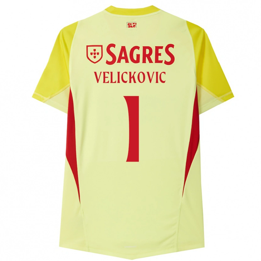 Danxen Kvinder Luka Veličković #1 Gul Rød Målmandstrøje 2025/26 Trøje T-shirt