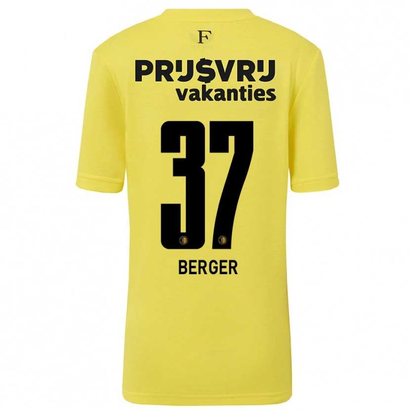 Danxen Kvinder Mannou Berger #37 Gul Sort Målmandstrøje 2025/26 Trøje T-shirt