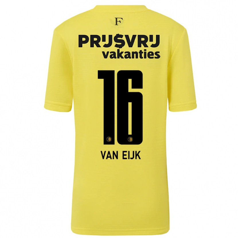 Danxen Kvinder Roos Van Eijk #16 Gul Sort Målmandstrøje 2025/26 Trøje T-shirt
