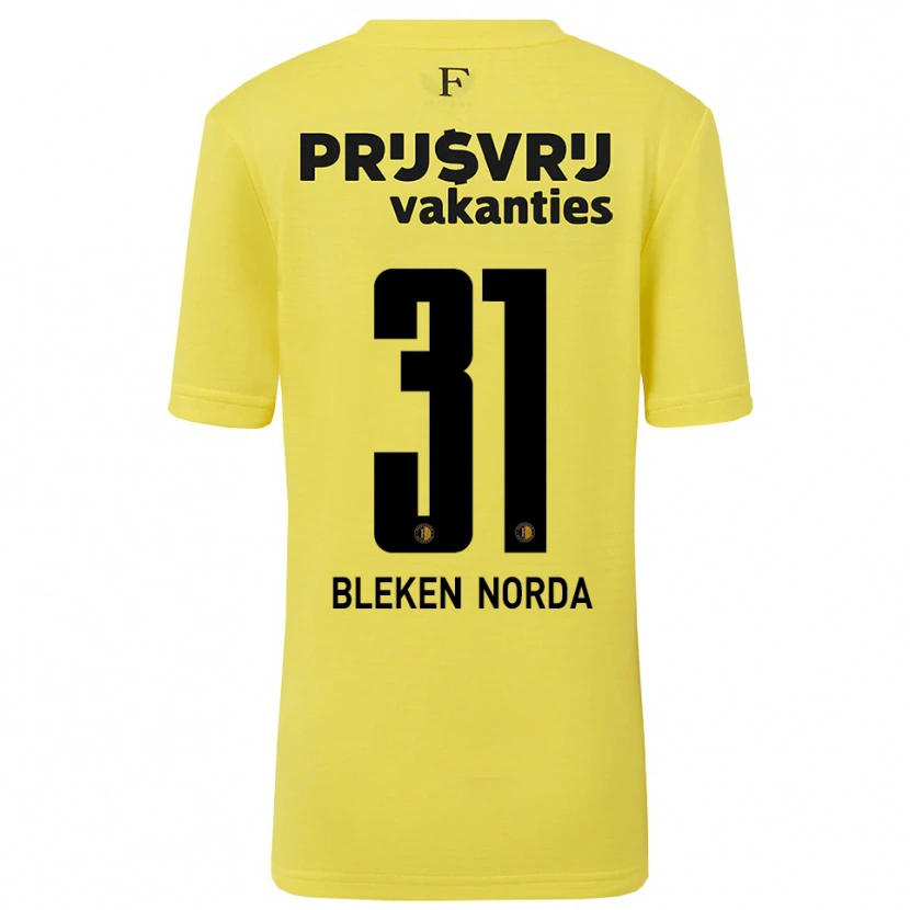Danxen Kvinder Haakon Bleken Norda #31 Gul Sort Målmandstrøje 2025/26 Trøje T-shirt