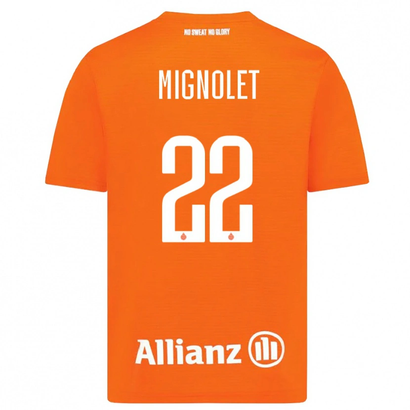 Danxen Kvinder Simon Mignolet #22 Orange Hvid Målmandstrøje 2025/26 Trøje T-shirt