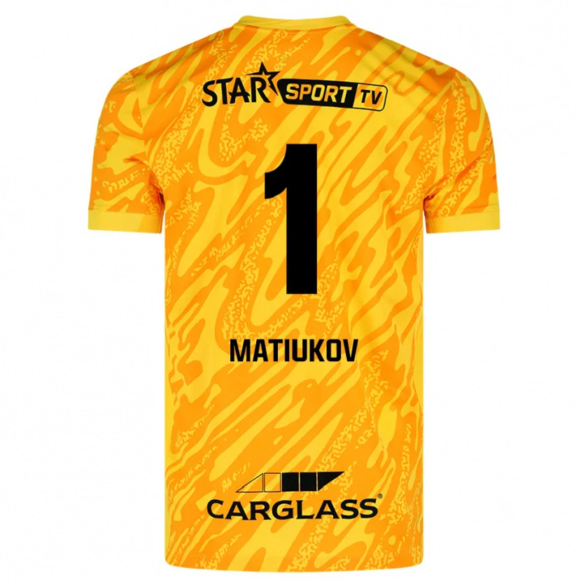 Danxen Kvinder Platon Matiukov #1 Orange Gul Sort Målmandstrøje 2025/26 Trøje T-shirt