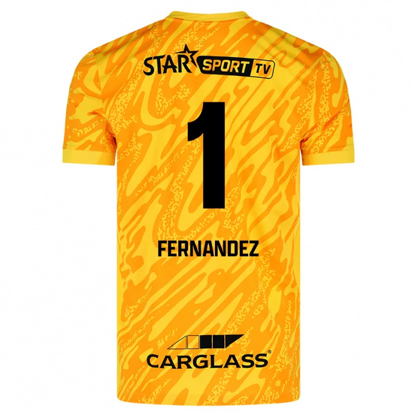 Danxen Kvinder Elias Gonzalez Fernandez #1 Orange Gul Sort Målmandstrøje 2025/26 Trøje T-shirt