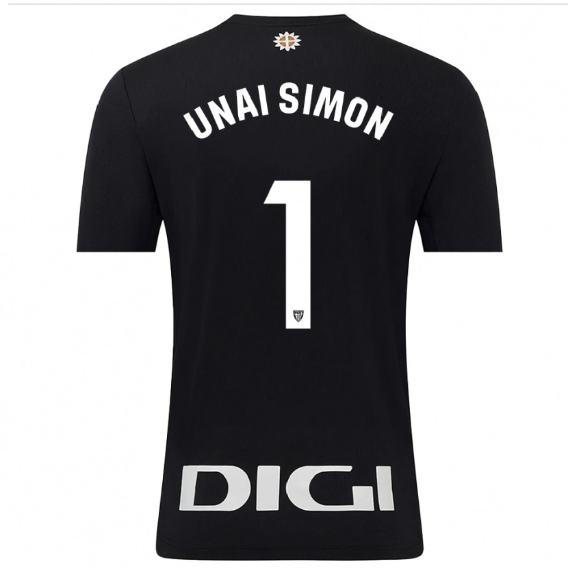 Danxen Kvinder Unai Simón #1 Sort Hvid Målmandstrøje 2025/26 Trøje T-shirt