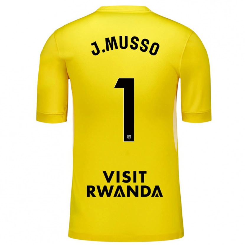 Danxen Kvinder Juan Musso #1 Gul Sort Målmandstrøje 2025/26 Trøje T-shirt
