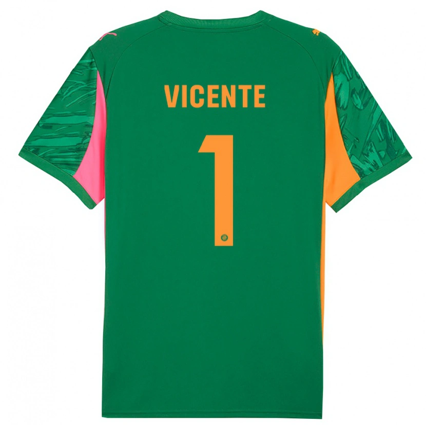 Danxen Kvinder Diego Vicente #1 Grøn Orange Målmandstrøje 2025/26 Trøje T-shirt