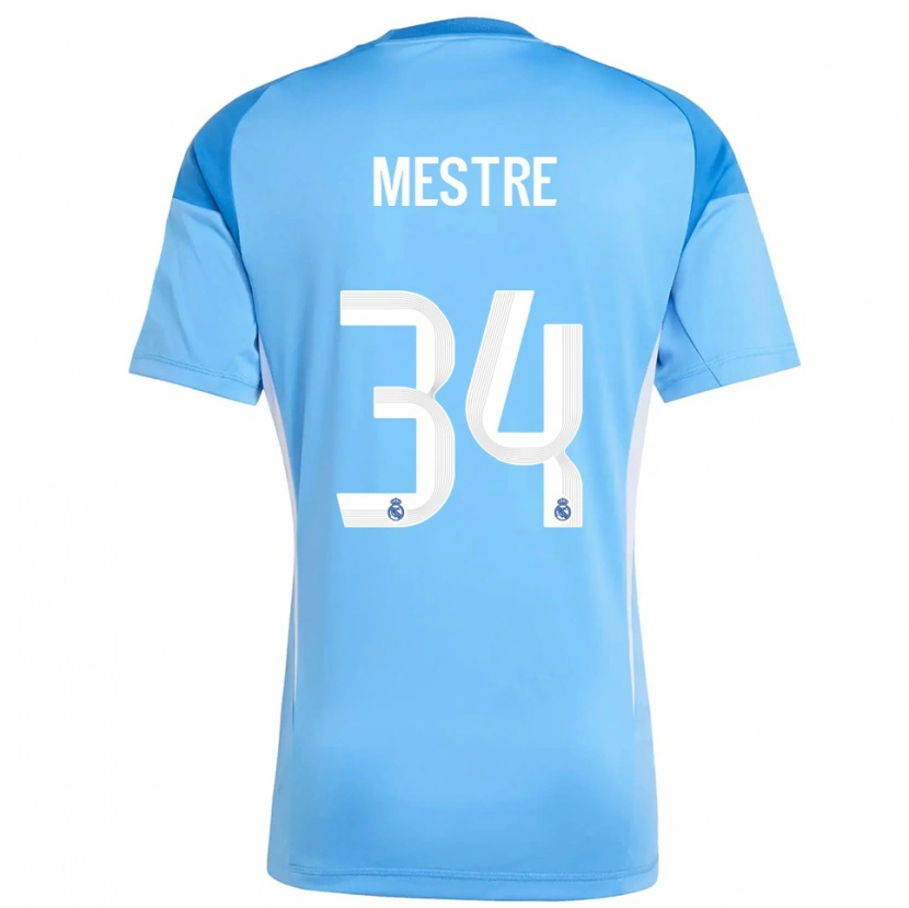 Danxen Kvinder Sergio Mestre #34 Lyseblå Hvid Målmandstrøje 2025/26 Trøje T-shirt