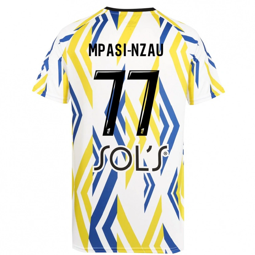 Danxen Kvinder Lionel Mpasi-Nzau #77 Hvid Rød Blå Målmandstrøje 2025/26 Trøje T-shirt