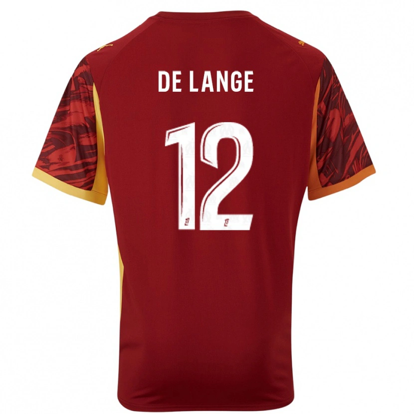 Danxen Kvinder Jeffrey de Lange #12 Bordeaux Brun Målmandstrøje 2025/26 Trøje T-shirt