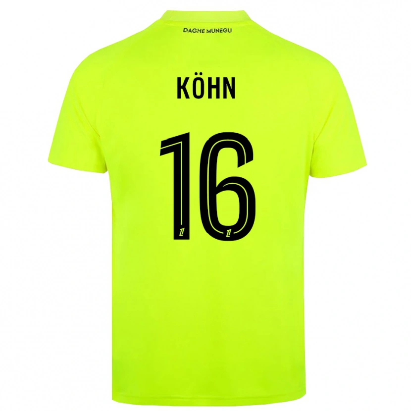 Danxen Kvinder Philipp Köhn #16 Fluorescerende Grøn Sort Målmandstrøje 2025/26 Trøje T-shirt