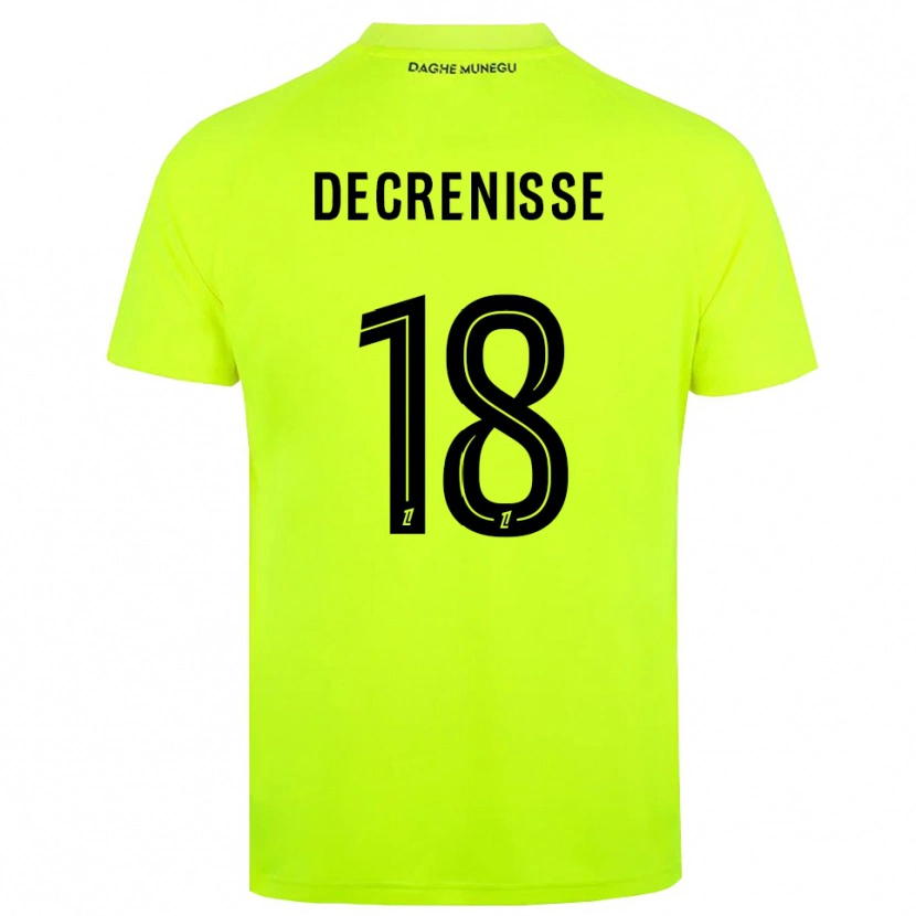 Danxen Kvinder Axel Decrenisse #18 Fluorescerende Grøn Sort Målmandstrøje 2025/26 Trøje T-shirt