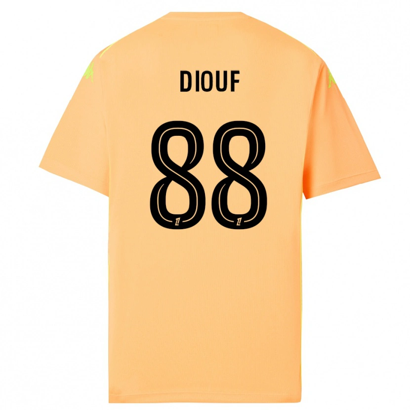 Danxen Kvinder Yehvann Diouf #88 Lys Orange Sort Målmandstrøje 2025/26 Trøje T-shirt