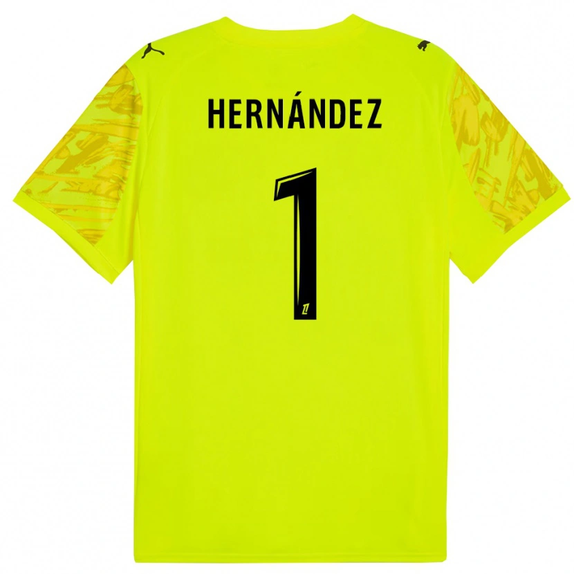 Danxen Kvinder Melvin Hernández #1 Fluorescerende Grøn Gul Målmandstrøje 2025/26 Trøje T-shirt
