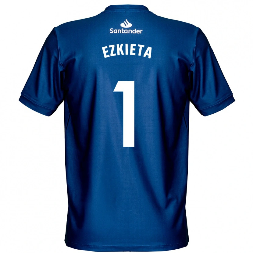 Danxen Kvinder Jokin Ezkieta #1 Kongeblå Hvid Målmandstrøje 2025/26 Trøje T-shirt