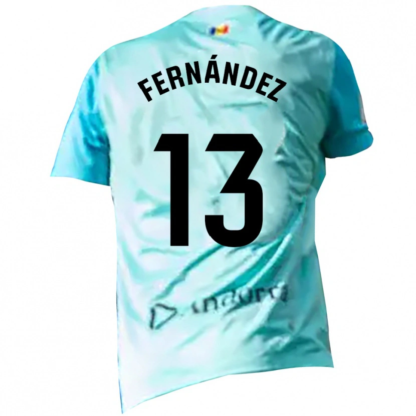 Danxen Kvinder Ferran Fernández #13 Cyan Sort Målmandstrøje 2025/26 Trøje T-shirt